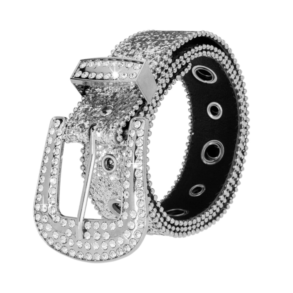 4782 Rhinestone Belt For Women Men, Western Cowgirl Cowboy Bling Studded - Picture 4 of 9